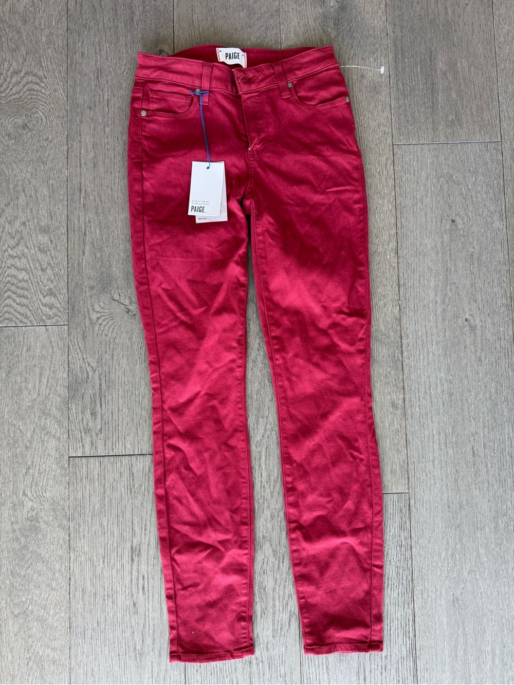 PAIGE Women's Red Skinny Jeans